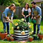 GARDMAX 2x2x1FT Galvanized Round Raised Garden Bed Kit, Metal Planter Boxes Outdoor with Easy Assembly, Large Garden Bed for Vegetables, Fruits, Flower, Herbs Silver