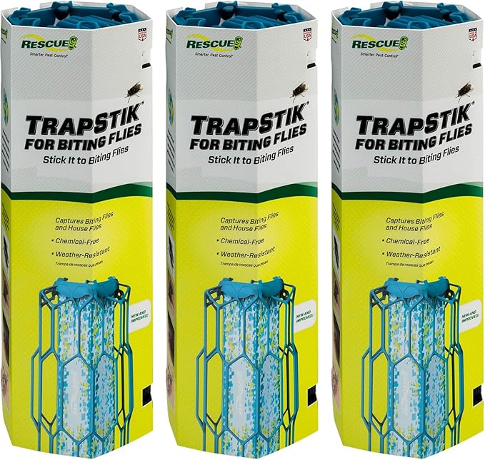 RESCUE! Deck & Patio Fly TrapStik - Odorless, Weather Resistant - 3 Pack