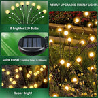 6-Pack Garden Solar Lights, 48 LED Solar Lights Outdoor for Garden Decor, Waterproof Firefly Light Outdoor (Sway by Wind), Swaying Light for Outside Yard Pathway Landscape Decorations (Warm White)