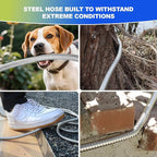 Short Metal Garden Hose 3 ft – 304 Stainless Steel Water Hose Leader, Flexible Hose Extension, Small Lightweight Hose Extender,No Kink Outdoor Hose (3 ft)