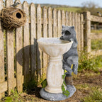 HUYIENO Solar Garden Statue Outdoor Decor Ornament Waterproof Solar Powered LED Lights for Yard, Patio, Lawn Gift for Mom, Women, Housewarming Raccoon
