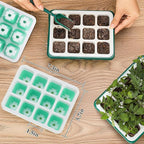 Seed Starter Tray, Reusable Seed Starter Kit, Silicone Seedling Starter Trays for Starting Plant Seeds, Seed Starting Trays with Flexible pop-Out Cells, Indoor Plant Germination Trays (Blue-6pcs)