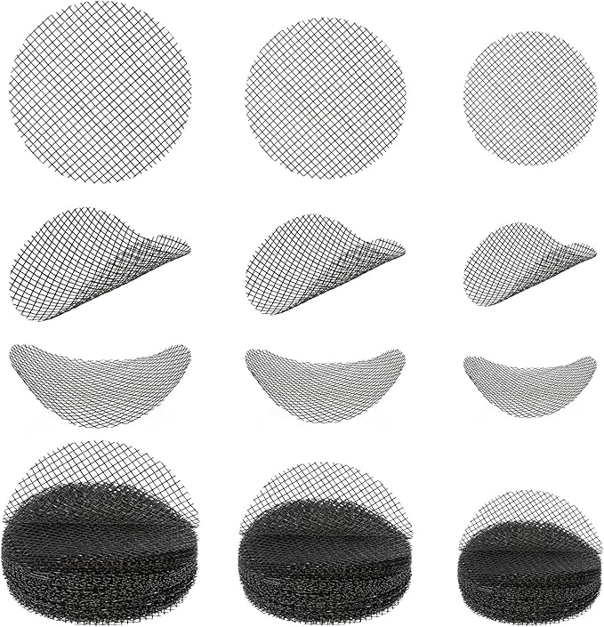 200Pcs Plant Pots Hole Mesh Pad 2/3/5 Inch Round Plant Pot Cover Plastic Planter Bottom Drainage Inserts Grid Mat for Horticultural Enthusiasts and Flower Shops