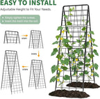 2 Pack Cucumber Trellis, 71" High Foldable A-Frame Garden Trellis for Raised Bed Garden Grow Support with Plant Support Clips Ties for Cucumber,Tomato, Climbing Plants and Flowers