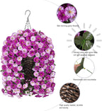 Artificial Fake Flowers Plants Hanging Baskets Outdoor Outside Spring Decor, Faux Silk Light Fuchsia and Fuchsia UV Resistant Look Real Morning Glory Home Patio Porch Balcony Decoration