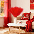 50 PCS Red Pampas Grass, 17in Pampas Grass Decor, Artificial Pompas Wall Decor for Vase Room Bedroom Kitchen Table Wedding Party Birthday Baby Showers（Red）