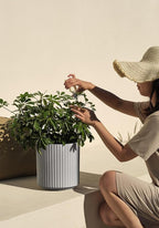 Veradek Demi Series Round Planter for Porch, Patio, Backyard | Durable Plastic-Stone Composite Material | Modern Décor for Tall Plants, Flowers