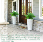 2 Pack 16 Inch Artificial Agave Plant - Large Faux Succulent Steams for Indoor Outdoor Decorating, UV Resistant Realistic Tropical Greenery for Garden Front Porch Aesthetic Decor - 18 Leaves, Green