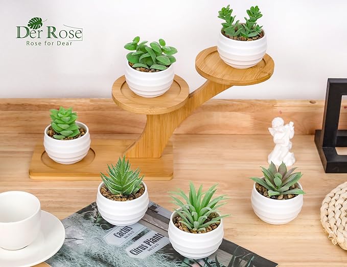 Der Rose 9 Pack Fake Plants Small Realistic Succulents Plants Artificial for Home Room Decor Indoor