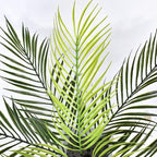 PASYOU Artificial Plants Fake Palm Tree Tropical Shrubs 4 Pack, Plastic Greenery Faux Big Leaves Stems Plant for Indoor Outdoor Home Garden Decor Bedroom Wedding Party DIY Filler Decoration