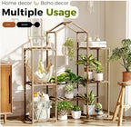 Bamworld Plant Stand Indoor Hanging Plant Shelf Outdoor Large Plant Rack for Multiple Plants Boho Home Decor Plant Gift for Mom Woman
