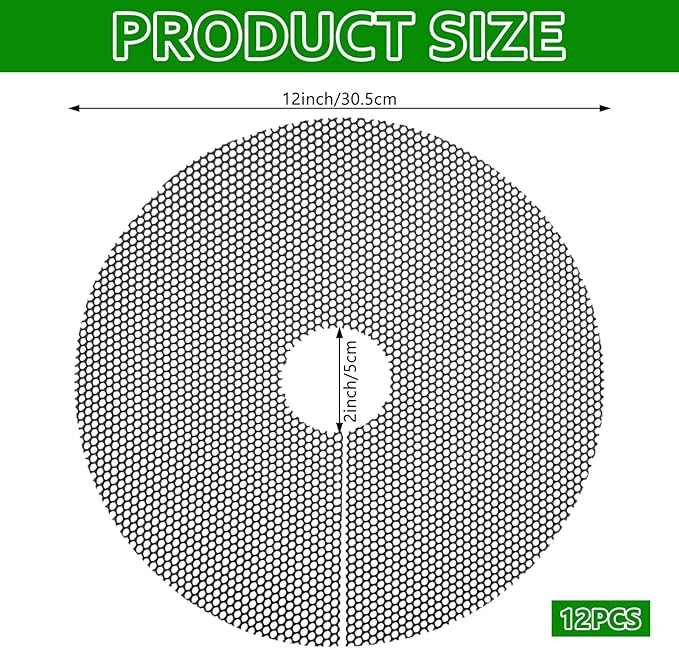 12 Pcs 11.8 Inch Plant Pot Grids, Cuttable Plant Pot Soil Covers Protectors, Used to Prevent Animals or Babies from Digging up the Soil in flowerpots, Suitable for Indoor and Outdoor Plants