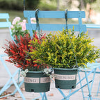 RECUTMS 20 Bundles Outdoor Artificial Flower UV Resistant Fake Stems Plants, Faux Plastic Greenery for Indoor Outside Hanging Plants Garden Porch Window Box Home Wedding Farmhouse Décor(Yellow)