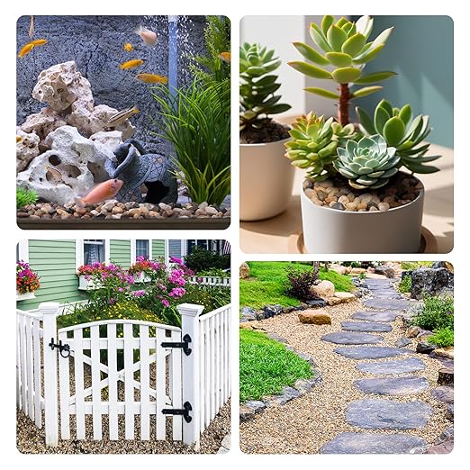 Calofulston 2.2lb Drainage Rocks for Potted Plants, 1/5 Inch Small Pebbles for Plants, Aquarium, Fish Tank, Terrarium, Succulent, Vases, Decorative Pea Gravel, Mixed Color