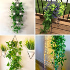 CEWOR 2pcs Fake Hanging Plants for Room Decor, 3.6ft Artificial Ivy Pothos Vine for Wall Living Room Patio Indoor Outdoor Home Shelf Office Decor (No Baskets)