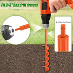 Insaga Threaded Auger Drill Bit for Planting, 4''x 32'' Drill Augers for Digging Holes with Self-Tapping Screw, 3MM Heavy Duty Garden Auger Drill Bit for Planting, Dirt Bulb Plant Auger for Drill
