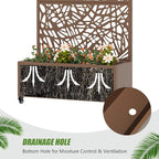 Casaphoria Metal Raised Garden Bed with Trellis and Wheels, 72"x35"x16" Planter Box for Climbing Plants, Vegetables & Vines, Features Drainage Holes and Privacy Screen, Brown-Net