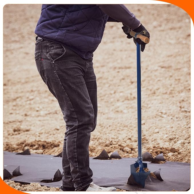 Hand Auger Post Hole Digger 6"x 46" with Non-Slip Hardwood T Handle Adjustable Industrial Auger Large Garden Auger Drill for Fence Post Installation Planting Trees Digging