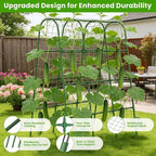 Cucumber Trellis for Raised Bed, U-Shape Garden Trellis for Climbing Plants Outdoor, Metal Arch Vegetables Trellis, Plant Support for Grape Vine Beans Squash Peas Flower