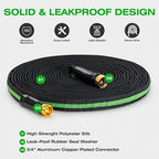 75FT Lightweight Super Flexible Garden Hose - Kink-Free, Non-Expanding, Easy Storage for Yard Lawn Outdoor Use (Black-Green)
