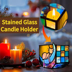 Tiffany Stained Glass Funny Moon Sleeping Cat Planter,Flower Pots for Indoor Plants,Plant Pot with Drainage,Cute Grey Cat Plant Pots,Gifts for Plant Lovers,4.6x3x5.15 in