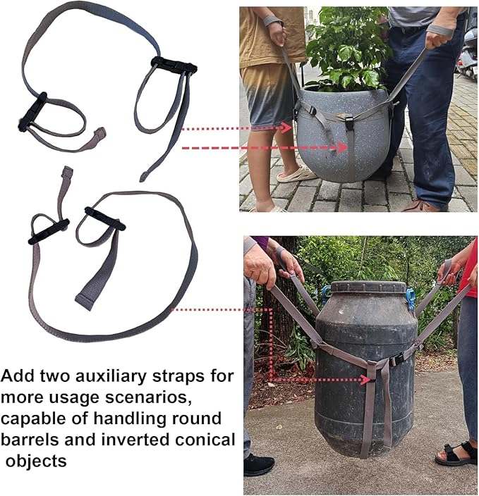 Potted Plant Mover and Lifting Straps for Garden, Landscaping Lifting Straps, Move Heavy Garden Objects: Flower Pots, Planters, Trees, Rocks,Pot Tool,Gray