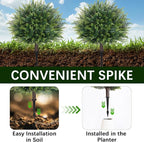 Waipfaru Artificial Plants Outdoor, 2Pcs 23'' Artificial Cedar Topiary with Ground Spike, UV-Resistant Fake Plants Fake Bushes Shrubs for Outdoor Indoor Garden Front Porch Decor