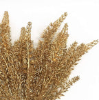 PASYOU Artificial Gold Plants Decor, Plastic Grass Faux Shrubs Simulation Lavender Leaves Indoor Outdoor Home Garden Planter Filler Party Hotel Verandah Wedding DIY Decoration - Golden 4 Pack