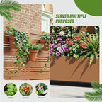 Casaphoria Metal Raised Garden Bed with Trellis and Wheels, 47"x47"x16" Planter Box for Climbing Plants, Vegetables & Vines, Features Drainage Holes and Privacy Screen, Brown-Harold