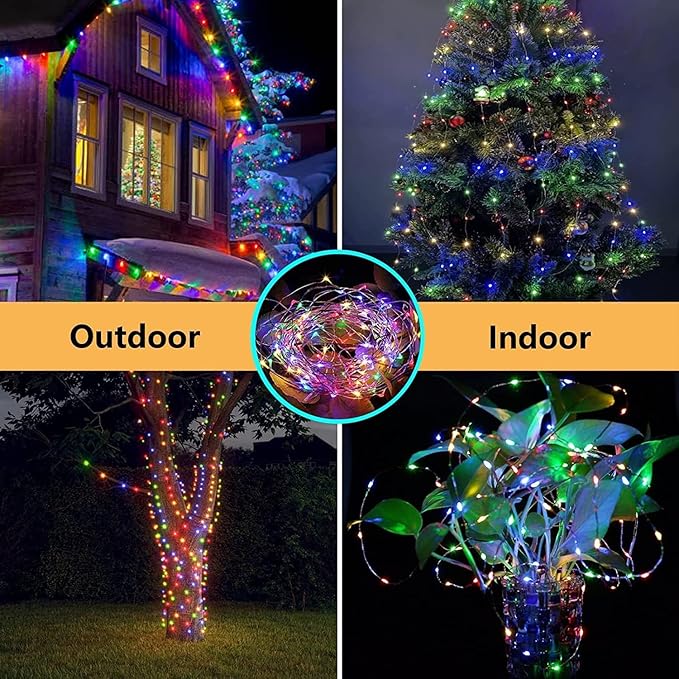 Warm White ⇋ Multicolor 66Ft 200LED Christmas Fairy Lights Plug in with Remote, Waterproof String Lights Outdoor Indoor 8 Modes with Timer, Twinkle Lights for Girl's Room Garden Christmas Decorations