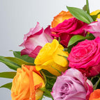 Benchmark Bouquets - Roses Bouquet Assorted Colors - Fresh Flowers for Delivery - Two Dozen Long Stem Roses - Mothers Day Gifts for Mom - Mothers Day Flowers for Mom (Glass Vase Included)
