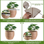4Pcs Plant Pot Grid, Cuttable Flower Pot Soil Protector Covers, Planter Protector with 40 Deep Stakes, Dogs Cats Digging Stopper Baby Safety, 20.5 Inch 11.8 Inch Plant Grid Pot Cover