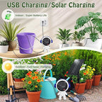 Solar Drip Irrigation System for Garden/Outdoor/Indoor, Garden Solar Automatic Watering System for 15 Potted Plants, Vacation Automatic Plant Waterer Outdoor with 2500mAh Battery, 50Ft Tube