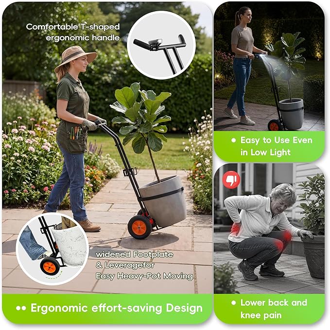 Plant Dolly, Plant Mover with Wheels Heavy Duty Tree Dolly & Plant Cart with Wheels - Adjustable Plant Caddy for Large Pots, Heavy Duty Plant Mover for Outdoor Yard Garden