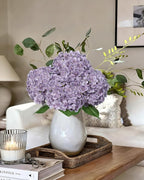 DuHouse 3Pcs Large Hydrangea Artificial Flowers,20 inch Latex Real Touch Hydrangeas Lifelike Hydrangea Flower for Home Wedding Bouquets Centerpieces Party Living Room Decoration(Light Purple)