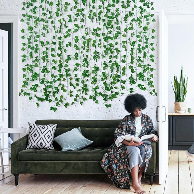 Fake Vines for Room Decor(36Pack252Ft) Aesthetic Artificial Plant Ivy Leaves Hanging Greenery Garlands for Home Bedroom Wall Wedding Christmas Party Office patio Indoor, Outdoor Garden Decor