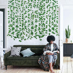 Fake Vines for Room Decor(12 Pack 84 Feet) Aesthetic Artificial Plant Ivy Leaves Hanging Greenery Garlands for Home Bedroom Wall Wedding Christmas Party Office Patio Outdoor Garden Décor
