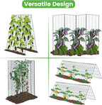 Foldable Cucumber Trellis - 3 Pack, 48" L x 34" W A-Frame Trellis, Climbing Plants Support Raised Bed Trellis, with Twist Ties & Plant Bags for Outdoor Yards Gardens
