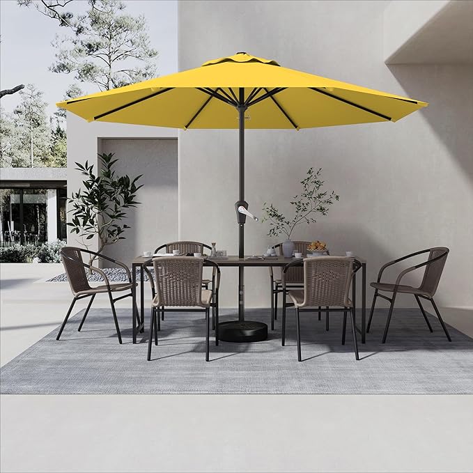AreShark 12 FT Patio Umbrella for Outdoor, Outdoor Table Umbrella, Outdoor Patio Umbrellas with 8 Sturdy Ribs, Patio Umbrellas for Market, Garden, Deck, Backyard, Pool, Yellow
