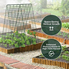 Amoskey Cucumber Trellis, Garden Trellis for Climbing Plants Outdoor, Foldable A-Frame Trellis, Cucumber Trellis for Raised Bed for Cucumbers, Peas, or Tomatoes (Green, Small Grid 48‘’H*34''W)