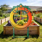 Garden Hose Holder with 2 Tool Hooks, Heavy-Duty Freestanding Hose Holder Holds 160Ft Hoses, Rustproof Freestanding Hose Stand with 4 Spikes Water Hose Hanger Storage Reel Rack for Outside, Yard, Lawn