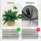 Senjie Artificial Boston Fern 4 Set Large 55 Branches Fake Ferns for Outdoors 34Inch Faux Plant for Home Living Room Office Decor