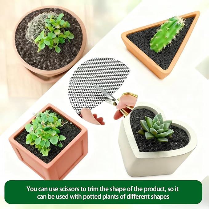 4 Pcs 11.8 Inch Plant Pot Grids, Indoor Plant Pot Soil Guard for Outdoor Garden Plant Protection, Cuttable Plant Pot Soil Covers Protectors from Animals