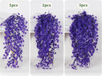 Fake Hanging Plants Fake Ivy Vine Artificial Ivy Leaves Artificial Hanging Plant Faux Plant Hanging Artificial Plants Outdoor Vines Decor for Home Room Yard Wall Garden Decoration(Pure Purple)