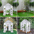 Greenhouse, Portable Mini Walk-in Green House for Outdoors with Roll-up Zipper Door, Anchors, and UV-Resistant Cover