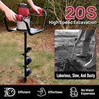 DC HOUSE 1500W Electric Post Hole Digger Earth Auger Hole Digger Auger Digging Tools with 6" Digging and Extension Rods for Farmland Garden Plant