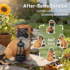 Solar Dog Outdoor Garden Statue with Lantern, French Bulldog Figurine with LED Lights, Lawn Decor for Patio, Yard Ornament, Unique Mother's Day Birthday Gift for Women Mom Gardener