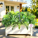 Livole 12 Pcs Artificial Plants Outdoor Faux Plants Fake Greenery Stems with Boston Fern Lavender Morning Glory UV Resistant Artificial Flowers for Outdoors Porch Patio Garden Spring Summer Home Decor