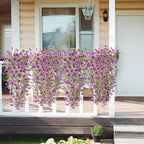 Artificial Hanging Flowers Plants for Outdoor Spring Summer Decoration, 2PCS Faux Silk Daisy UV Resistant Look Real for Outside Home Indoor Planter Porch Garden Yard Decor(Purple)