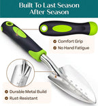 GROWIT Heavy Duty Gardening Tools - Gardening Gifts for Women, Men, Mom, Dad - Durable, Ergonomic Garden Tools Set